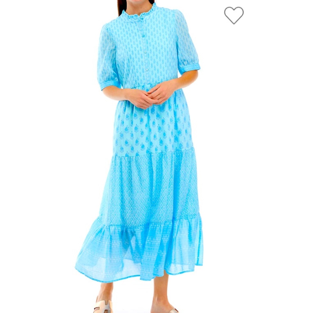 Block print midi dress